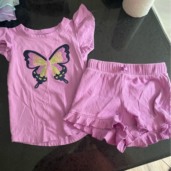 Jumping Beans Purple Butterfly Toddler Outfit Size 2T - Picture 1 of 5